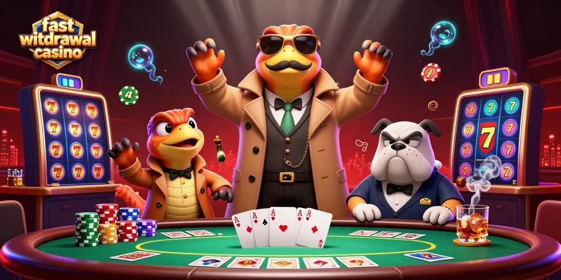 Experience the excitement of a fast withdrawal casino as three raptors in disguise approach the VIP lounge.