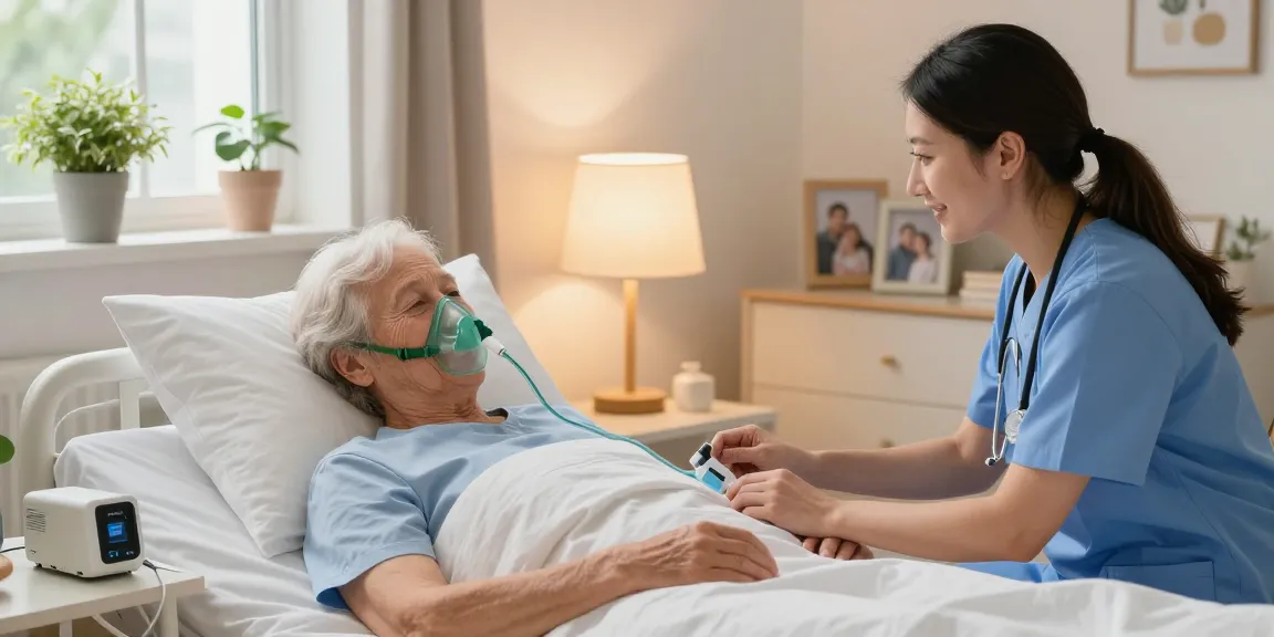 Experienced CPAP dealers near me assisting a patient with setup in a comforting home environment.